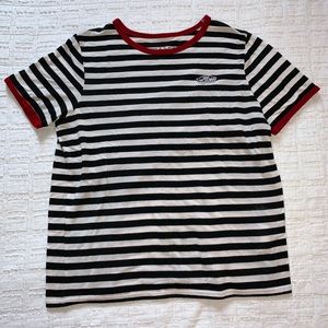 Black and White Stripped Vans Tee